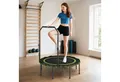 Produktbild: SPORTNOW Fitnesstrampolin mit verstellbarem Handlauf, Ø 114 cm, (Sport-Trampolin, 1 tlg., Fitness-Trampolin), Stahl, Kunststoff, Grün