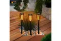 Produktbild: esotec LED Gartenfackel Solarleuchte Lorenzo 3er-Set, je 12 LEDs H=39cm 102315, LED fest integriert