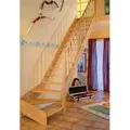 Produktbild: Dolle Raumspartreppe Paris 1/4-gew. Rechts Buche Rechteckstabgeländer FSC®