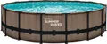 Produktbild: Summer Waves Elite Frame Pool Aufstellpool rund Komplettset Teakoptik braun Ø 488x122 cm
