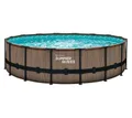 Produktbild: Aufstellpool Schwimmbad Schwimmbecken Teakoptik braun Komplettset  Ø488cm Summer