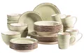 Produktbild: MÄSER 931616 Bel Tempo II 30-teiliges Vintage Geschirr Set für 6 Personen, handbemaltes Keramik Kombiservice in Grün, Steingut