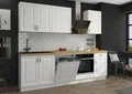 Produktbild: Landhaus Küche Stilo Weiß 250 cm Küchenzeile Küchenblock Einbauküche erweiterbar