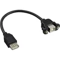 Produktbild: InLine 33441F USB 2.0 Adapterkabel, Buchse A auf Einbaubuchse B, 0,2m