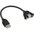 Produktbild: InLine® USB 2.0 Adapterkabel, Buchse A an Einbaubuchse B, 0,2m