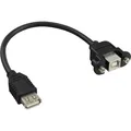 Produktbild: InLine® USB 2.0 Adapterkabel, Buchse A auf Einbaubuchse B, 0,2m