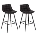 Produktbild: 2x Designer Barstuhl Tresenhocker Bistrohocker Kunstleder Anthrazit BH249an-2