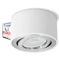 Produktbild: SSC-LUXon CELI-1W LED Aufbauspot weiß rund - flach nur 50 mm - Aufbaustrahler schwenkbar mit fourSTEP LED 4W warmweiß Dimmen ohne Dimmer