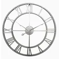 Produktbild: Samilito Große Wanduhr im Vintage-Stil, rund, geräuschlos,Gratis dazu EIN Extraset Uhrzeiger in Gold. Die Metalluhr für Loft, Wohnzimmer, Schlafzimmer und Küchendekoration (Schwarz). (Silber, 60 cm)