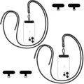 Produktbild: Qyoocom Handykette Universal für alle Smartphones,2 Stück Schlüsselband Kette zum Umhängen mit 4 Universelles Pad,Einstellbar und Abnehmbar. (Schwarz)