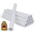 Produktbild: FUX 10 Stück Heizungsrohr Verkleidung, Rohrverkleidung, für Rohrdurchmesser 15-18mm, Länge: 200mm, Rohrverkleidung für Heizungsrohre, Rohrabdeckung, Heizkörper Rohrisolierung weiß (18,5x0,5x200)