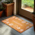 Produktbild: BRUBAKER Fußmatte für Außen und Innen - Welcome - 45 x 75 cm Strand Schmutzfangmatte mit Muscheln und Seesternen - Antirutsch Fußabtreter aus 100% Kokos Wetterfest und rutschfest - Braun