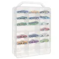 Produktbild: KRUZZEL Sammlervitrine Polypropylen zu 46 Fächen 33x 25 x 8,5 cm - Setzkasten für Ihre Sammlung - Organisation Schaukasten für Autos - Matchbox Regal - Spielzeugauto Sufbewahrung 20313