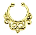 Produktbild: Nasenpiercing Schmuck Fake Septum Nasenring vergoldet mit Ornamenten in 1,0x9mm