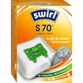 Produktbild: Swirl S 70 EcoPor Staubsaugerbeutel (4 Beutel), reißfeste Staubbeutel für einige Siemens & Bosch Staubsauger, 99,9% Filterung von Hausstaub & allergenem Feinstaub