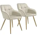 Produktbild: tectake Esszimmerstuhl, Creme, Gold, Kunststoff, Pappel, 58x82x62 cm, Esszimmer, Stühle, Esszimmerstühle, Armlehnenstühle