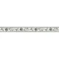 Produktbild: Bricoflor Tapete Französische Lilie Blumen Tapetenbordüre in Schwarz Weiß Ideal für Badezimmer und Küche Vintage Wand Bordüre Selbstklebend