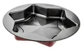Produktbild: Zenker Sternbackform Ø28 cm, Höhe 4,5 cm Sparkling Christmas, hochwertige Backform mit Antihaftbeschichtung, Ofenform für außergewöhnliche Kreationen (Farbe: Schwarz,Rot)