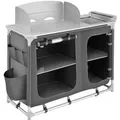 Produktbild: Tectake Campingküche Luxus Mit Aluminiumgestell und 4 Fächern  Faltbar Wetterfest  116 x 52 x 107 cm Grau