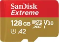 Produktbild: SanDisk Extreme - Flash-Speicherkarte (microSDXC-an-SD-Adapter inbegriffen) - 128GB - A2 / Video Class V30 / UHS-I U3 / Class10 - microSDXC UHS-I (SDSQXAA-128G-GN6MA)