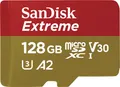 Produktbild: Sandisk Speicherkarte microSDXC Extreme 128GB 190MB/s A2 C10 V30 UHS + SDAdapter