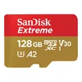 Produktbild: SanDisk Extreme Flash Speicherkarte mit microSDXC an SD-Adapter 128 GB