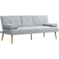 Produktbild: Homcom Schlafsofa, Hellgrau, Textil, Echtholz,Pappel, 3-Sitzer, Füllung: Schaumstoff,Polyester,Schaumstoff, einzeln stellbar, 77x78x181 cm, Wohnzimmer, Sofas & Couches, Schlafsofas