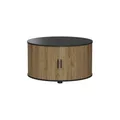 Produktbild: Vicco Couchtisch Selva, Eiche/Schwarz, 80 x 80 cm mit Schiebetür, mit Liftfunktion und höhenverstellbarer Tischplatte