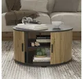 Produktbild: Vicco Couchtisch Selva, Eiche/Schwarz, 80 x 80 cm mit Schiebetür (1-St)