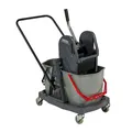 Produktbild: Sprintus 2x17 L Reinigungswagen Kunststoff Putzwagen grau Kunststoff, Doppelbacken-Mopp-Presse 301001