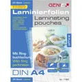 Produktbild: GENIE Laminierfolien DIN A4 mit Abheftrand 125 Mikron Laminiertaschen 25er Pack