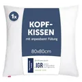 Produktbild: Blumtal Kopfkissen 80x80 cm - Nackenkissen mit anpassbarer Füllung - 100% Mikrofaser & waschbar bis 95 Grad - höhenverstellbares Kissen