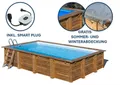 Produktbild: GRE Holzbecken rechteckig Modell Evora 620 x 420 x 133 cm, Komplettset + GRATIS Sommer- und Winterabdeckung