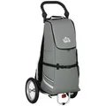 Produktbild: HOMCOM 2 in 1 Lastenanhänger Einkaufstrolley für Einkaufswagen Fahrradanhänger Transportanhänger mit Verbindungsschellen für Fahrradkupplung 24,3 kg max 55 L Alu+Oxford Grau+Silber 53 x 43 x 110 cm