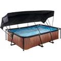 Produktbild: EXIT Wood Pool Braun 300 x 200 x 65 cm m. Filterpumpe u. Sonnensegel