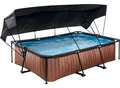 Produktbild: Framepool EXIT, braun, B:200cm H:65cm L:300cm, Schwimmbecken, BxLxH: 200x300x65 cm, mit Kartuschenfilter und Sonnensegel
