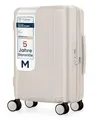 Produktbild: 4FLY Leichter Premium Hartschalen-Handgepäckkoffer M – 57×36×22 cm (36L), Kabinenkoffer mit TSA-Schloss, USB-A/C Ladeanschluss, 4 Spinner-Rollen, Alu-Teleskopgriff, erfüllt Airlines Vorgaben