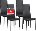 Produktbild: Albatros Esszimmerstühle MILANO 4er Set, Schwarz - Polsterstuhl mit Kunstleder-Bezug, Modernes Stilvolles Design am Esstisch - Küchenstuhl oder Stuhl Esszimmer mit hoher Belastbarkeit: 110kg