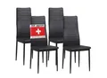 Produktbild: Albatros Esszimmerstühle MILANO 4er Set, Schwarz - Polsterstuhl mit Kunstleder-Bezug, Modernes Stilvolles Design am Esstisch - Küchenstuhl oder Stuhl Esszimmer mit hoher Belastbarkeit: 110kg