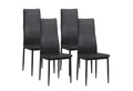 Produktbild: Albatros International Esszimmerstuhl Esszimmer Stühle 4 er Set MILANO, Stuhl Stühle Esszimmerstühle, Küche (4er Set, Schwarz, Kunstleder Bezug), Küchenstuhl Küchenstühle Essstühle für den Esstisch Ess Stühle