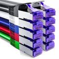 Produktbild: 10x 0,25m RJ45 Patchkabel CAT7 Rohkabel Netzwerkkabel LAN DSL Router PC Kabel
