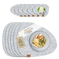 Produktbild: MIQIO® Filz Tischset Stone - 12er Set Nachhaltige Premium Platzsets | Schadstoffgeprüft Ökotex | Aus 100% Recycelten PET Flaschen | 40x32 cm abwaschbar Filzuntersetzer + Glas Untersetzer rund