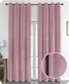 Produktbild: BEAUTEX Samt Vorhang Ösen Verdunkelung Gardine Velvet Blickdicht, 140x225 cm (Breite 140 cm, Höhe 225 cm, Rosa)