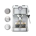 Produktbild: CASO Espresso Gourmet - Siebträgermaschine aus Edelstahl, leistungsstarke 19 bar Ulka-Pumpe, mit Milchaufschäumer, für Kaffeepulver oder ESE Kaffeepads, für 2 Tassen, mit Tassewärmeplatte