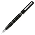 Produktbild: Pelikan Füllhalter Classic 215, Schwarz-Ringe, Feder B (breit), hochwertiger Kolbenfüller im Geschenk-Etui, 948299