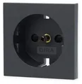 Produktbild: Gira 492128 Abdeckung für SCHUKO-Steckdose 16 A 250 V~ mit Shutter System 55 Anthrazit