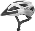 Produktbild: ABUS Rennradhelm Macator - sportiver Fahrradhelm für Einsteiger - auch für Zopfträger/-innen - für Damen und Herren - Weiß/Silber, Größe L (58-62 cm)