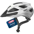 Produktbild: ABUS Rennradhelm Macator - sportiver Fahrradhelm für Einsteiger - auch für Zopfträger/-innen - für Damen und Herren - Weiß/Silber, Größe L