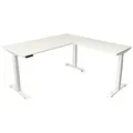 Produktbild: Kerkmann Move 4 elektrisch höhenverstellbarer Schreibtisch weiß rechteckig, T-Fuß-Gestell weiß 180,0 x 180,0 cm
