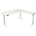 Produktbild: Kerkmann Elektronisch Höhenverstellbar Sitz-Stehschreibtisch Weiß T-Fuß 1.800 (B) x 1.800 (T) x 1.290 (H) mm Metall, Holz